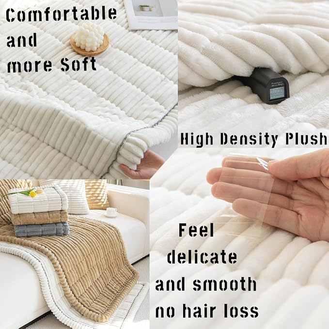 Mitid Sofa Cover Fuzzy Couch Cover for Pet, Couch Covers for Dogs Pets Mat | Washable Non-Slip Sofa Slipcover Cushion Protector Pets Friendly Mat, Dog Couch Cover, Square Couch Covers for Dogs Non Skid