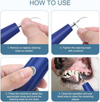 Upgraded Plaque Remover for Teeth, Electric Pet Teeth Cleaning Kit, USB Charging Dog Tooth Brushing Kit, 5 Modes, IPX6 Waterproof Pet Ultrasonic Toothbrush Cleaner for Dogs Cats (Blue)