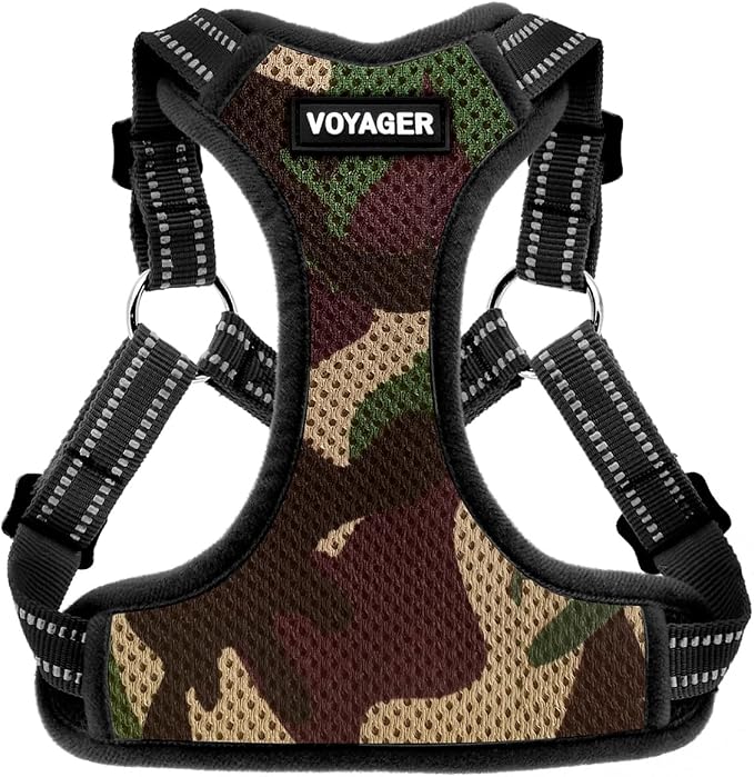 Best Pet Supplies Voyager Step-in Flex Dog Harness - Army, Large | 20 - 25" in Chest, Fully Adjustable, Reflective Bands, All Weather Breathable Air Mesh, Lightweight, Fast Drying