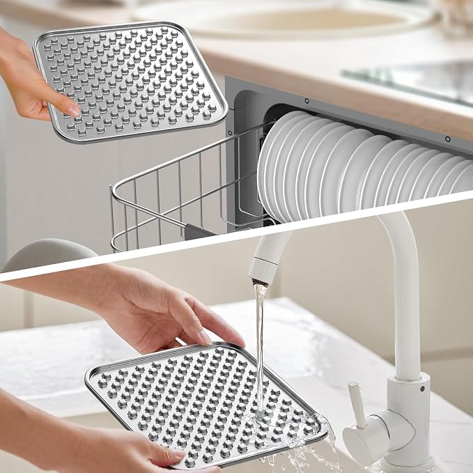 Lick Mat for Dogs & Cats, Double-Wall Stainless Steel, Large-2Pack | Chew-Proof, Anxiety Reducer, Whisker-Friendly for Cats, Non-Slip Heavy Duty Base, Raw Feeding Pad, Dishwasher Safe