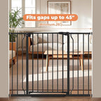 29"-45" Baby Gate, No Drilling Auto Close Dog Gate Indoor, Black | for Doorways & Stairs, Pressure Mounted Adjustable Pet Gate, Easy Walk Through Child Gate for Baby & Pet Stroller Friendly