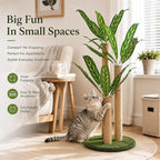 LEMONDA 31.5Inch Cat Scratching Post | Cat Scratcher Tree, Cat Scratching Posts,3 Scratching Poles,2 Interactive Dangling Balls, For Indoor Kitten & Adult Cats
