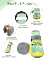 Huafly Dog Shoes for Large Medium Small Dogs,Adjustable Reflective Mesh Breathable Boots & Paw Protectors for Hot Pavement Summer,Anti-Slip Booties for Hard Floors Walking Running Hiking (Size 1)