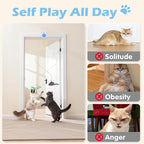 Interactive Cat Toys for Indoor Cats, Remote & 4Modes Automatic Flying Bird | No-Drill Doorway Cat Toy with Adjustable Speed, USB Rechargeable Electric Door Hanging Toy for Bored Kitten and Adult Cat