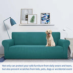 MAXIJIN Stretch Chair Cover Chair Slipcovers with Arms, 1-Piece Couch Sofa Chair Covers for Living Room, Non Slip Armchair Cover (31"-46") Furniture Protector Dogs Pet Friendly (Chair, Peacock Teal)