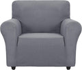 ZNSAYOTX Super Stretch Chair Slipcover Universal Sofa Chair Covers for Living Room Dogs Pet Furniture Protector Spandex Armchair Slipcovers with Anti Slip Foam Sticks (Light Grey, Chair)