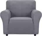 ZNSAYOTX Super Stretch Chair Slipcover Universal Sofa Chair Covers for Living Room Dogs Pet Furniture Protector Spandex Armchair Slipcovers with Anti Slip Foam Sticks (Light Grey, Chair)