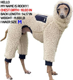D Doggy Star Italian Greyhound Sweater Turtleneck Outfit Warm Fleece Onesie Clothes Whippet for Dog Coat (M,Navy Pkt)