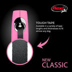 FLEXI® Classic Tape Retractable Dog Leash, Small, 16 ft - Pink | German engineered, original flexi leash, durable quality for dogs up to 33 lbs, tangle-free, walking, reliable brake system