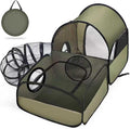 Tailtastic Indoor/Outdoor Cat Playpen with Surround Tunnel 2 Zones Green | escape-proof enclosed enslosure,lightweight foldable for travel, ideal for indoor cats, multi-cat homes & birthing