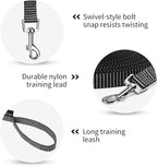 Hi Kiss Dog/Puppy Obedience Recall Training Agility Lead - 15ft 20ft 30ft 50ft 100ft Training Leash - Great for Training, Play, Camping, or Backyard(100ft,Black_White)