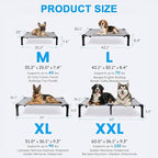 Elevated Dog Bed Raised Cooling Dog Cot for Small Dogs, Portable Indoor & Outdoor Pet Bed with No-Slip Feets Breathable Mesh Pet Bed for Camping Outdoor