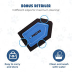 Pet Hair Remover + Bonus Mini Pet Detailing Brush - Reusable Lint Roller - Cat Hair Remover Roller - PinzPro Dog Hair Remover Set for Carpet, Couch, Bed, Car Seat.