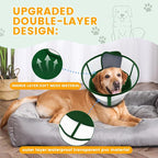 WinWeal Upgraded Soft Dog Cone Collar for Large Medium Dogs After Surgery – Adjustable Transparent Recovery Collar, Breathable Elizabethan E-Collar for Wound Healing & Anti-Licking (XXL, Dark Green)