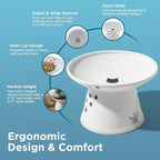Necoichi Ceramic Extra-Wide Elevated Cat Food Bowl (Cat, Extra Wide)