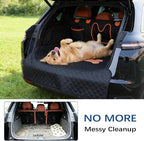 SUV Cargo Liner for Dogs,Waterproof Dog Trunk Cover with Bumper Flap | Material: Waterproof PU Leather | Protection: 12.60" Side Flaps & 17.72" Bumper Flap | Fit: Most SUVs | Non-Slip Design