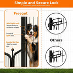 32 Inch Dog Playpen, 8-Panel Metal Pet Exercise Pen with Door, Foldable Indoor Outdoor Dog Fence for Medium Dogs, Black (Black, 32inch)