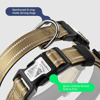 Airtag Dog Collar, Reflective Ultra-Durable Nylon Padded with QR Buckle & IP68 Waterproof Air Tag Holder Compatible for Apple AirTag, Comfortable for Small Medium Large Dogs (Brown, XS)