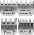 Dog Grooming Ceramic Blades Set,Compatible with Andis,Oster A5,Wahl KM10 | Cut Length 1/8"(3.2mm) to 1/2"(13mm) ,Include 7FC/5FC/4FC/3FC 4 Pack