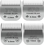 Dog Grooming Ceramic Blades Set,Compatible with Andis,Oster A5,Wahl KM10 | Cut Length 1/8"(3.2mm) to 1/2"(13mm) ,Include 7FC/5FC/4FC/3FC 4 Pack