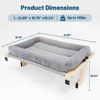 Cat Sill Window Perch - 100% Natural Pine Frame, Soft Plush Fleece, Tool-Free Adjustment, Supports 50 lbs (Large-Grey)