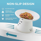 Necoichi Ceramic Extra-Wide Elevated Cat Food Bowl (Cat, Extra Wide)