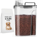 LEAWALK 5-7Lbs Dog Cat Food Storage Container with Upgraded Large Nozzle BPA-free, 4 Snap Seals Plastic Pet Food Storage Containers with Handles (Clear Black, 5L-1pack)