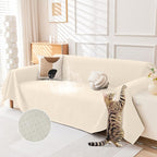 Deep Dream Waterproof Couch Covers for 3 Cushion Couch, Cat-Scratch Resistant Sofa Cover, Pet Friendly Anti Slip Sofa Slipcovers Furniture Protector Washable Sofa Covers, 91" x 118", Beige
