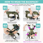 Lukovee Dog Backpack Carrier, Legs Out Easy-fit Dog Front Carrier for Small Medium Dogs, Adjustable Hands Free Dog Chest Carrier for Hiking Cycling (GR,L)