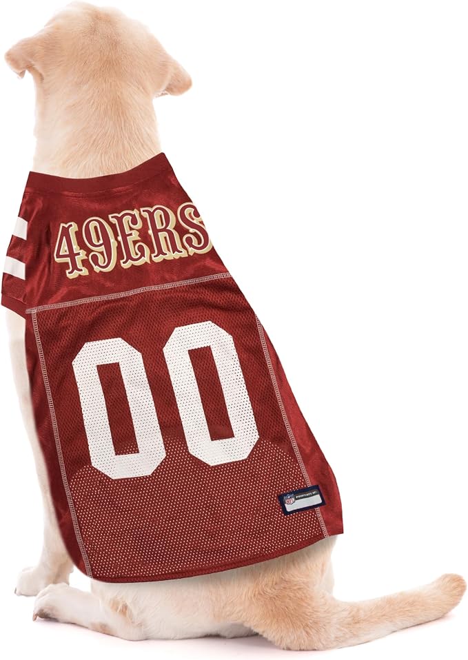 Pets First NFL San Francisco 49ers Dog Jersey, Size X-Large, Football Shirt Costume for Pet, Dog Sports T-Shirt, NFL Team Clothing for Cats, Licensed Pet Apparel Available in 7 Sizes and 32 Teams