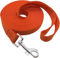 Nylon Training Dog Leash for Small Medium Large Dogs, 15ft 20ft 30ft 50ft Long Leash Dog/Puppy Lead for Obedience Recall Training, Camping (30ft, Orange)