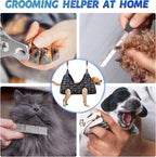 ATESON Pet Dog Grooming Hammock Harness for Grooming (XL 80lb), Dog Sling Holder for Clipping Nails with Clippers, Pet Comb