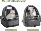 Cawypety Cat Backpack Carrier, Breathable Cat Carrier Large Space Bubble Pet Backpack for Kitty Small Dog up to 12lbs, Transparent & Foldable Pet Carrier for Travel Hiking | Breathable Mesh, Safety Leash, Sturdy, Transparent & Foldable Pet Carrier for ...