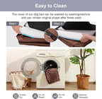 Rainmr Waterproof Dog Bed for Small Dogs - Orthopedic Memory Foam Puppy Couch Sofa, Removable Cover & Anti-Slip Bottom, 41x27 Inches, Brown