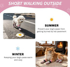 SCENEREAL Anti Slip Dog Socks to Prevent Licking Paws for Hot/Cold Pavement, Paw Protector Traction Control on Hardwood Floor, Dog Shoes Booties for Puppy Small Medium Large Senior Dogs, Pink XS