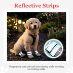 Allroaring 4PCS Dog Shoes for Hot Pavement, Anti-Slip Dog Boots Pink-3 | Non-Slip Rubber Sole, Durable Reflective Straps, Paw Protector for Snow & Hot Pavement, for Medium Large Dogs – Pink/Black