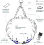 Herm Sprenger Chrome Plated Steel Dog Collar with Quick Release ClicLock Buckle and Biothane Insert Training Collar for Dogs Made in Germany (Blueberry Royal, 25in x 4.0mm(Neck Size up to21-22in))