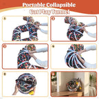 Cat Tunnel for Indoor Entertainment, Tear-Resistant Cat Play Tube with Play Ball, Collapsible Pet Tube with Interactive Peephole, Ideal for Kittens Puppies Rabbits (Octopus-Shaped)