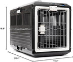 Pet Carrier & Crate, 26.4" L x 15.3" W x 18.8" H - Collapsible for Medium Cats and Dogs, Portable Hard Plastic Wall Kennel for Indoor/Outdoor Use