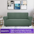 ZNSAYOTX Super Stretch Couch Cover (72"-92") Universal Sofa Covers with Elastic Bottom, Dog Cat Pets Friendly Washable Furniture Protector Fitted Sofa Slipcovers Stay in Place (Pea Green, Sofa)