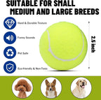 Magicorange Dog Tennis Balls,90 Pack 2.5 inch Floatable Squeaky Tennis Balls for Fetch Exercise, Natural Rubber Squeaky Dog Ball Training Safe (Multicolor)