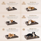 EHEYCIGA XXL Dog Bed Memory Foam, Orthopedic Giant Dog Bed Jumbo with Washable Removable Cover, Waterproof Pet Sofa Couch with Nonskid Bottom, 48x35x7.5, Brown