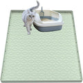 Cat Litter Mat, Silicone Large Cat Mat for Litter Box - 34x22 in, Waterproof & Non-Slip, Durable & Easy Clean, Green