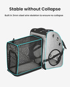 Expandable Cat Backpack Carrier for Small Cats/Dogs Airline Approved | Pet Carrier Backpack with Large Space/Breathable Mesh/Anti-Collapse,for Travel/ Hiking/Camping/Vet, Up to 18 lbs
