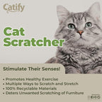 Best Pet Supplies Catify Corrugated Cardboard Cat Scratcher - Cat Shape | Corrugated Cardboard, Interactive Ball Toy, Indoor Furniture Protector, For Kittens and Cats, Promotes Healthy Active Play