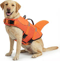 ASENKU Dog Life Jacket - Pet Safety Vest for Swimming & Boating, Shark Life Jacket with Floatation, Dog Lifesavers Swimsuits for Small Medium Large Dogs (OrangeMix, 2XL)