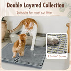 2Pack Cat Litter Box Step, Litter Catcher, Expandable Interlock Litter Mat, Washable Easy Clean, Waterproof & Urine Proof, Dark Grey