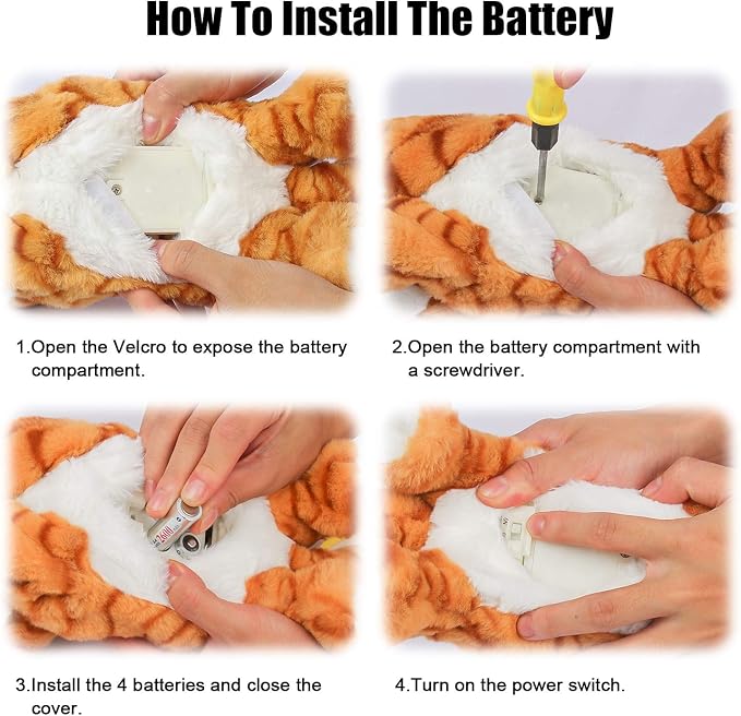 Smalody Interactive Plush Toys, Novelty Sound Control Electronic Cat Electronic Pets Robot Cat Gift for Children (Yellow) | Soft plush electronic cat pet responds to sound & movement. Safe interactive toy bringing realistic fun and joy to kids.