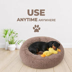 Whiskers & Friends Pet Beds for Small Dogs, Fluffy Orthopedic, Washable | Puppy Calming Beds, Small Dog Bed for Crate, Round Plush Donut Bed for Pets Under 25 Pounds