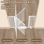 41'' Extra Tall Baby Gate for Large Dogs Pets Indoor No Jumping Over, 30-40.9'' Wide Heavy Duty Puppy Gate for Doorways, Pressure Mounted Metal Gate for Child Toddler No Tools Needed(White)